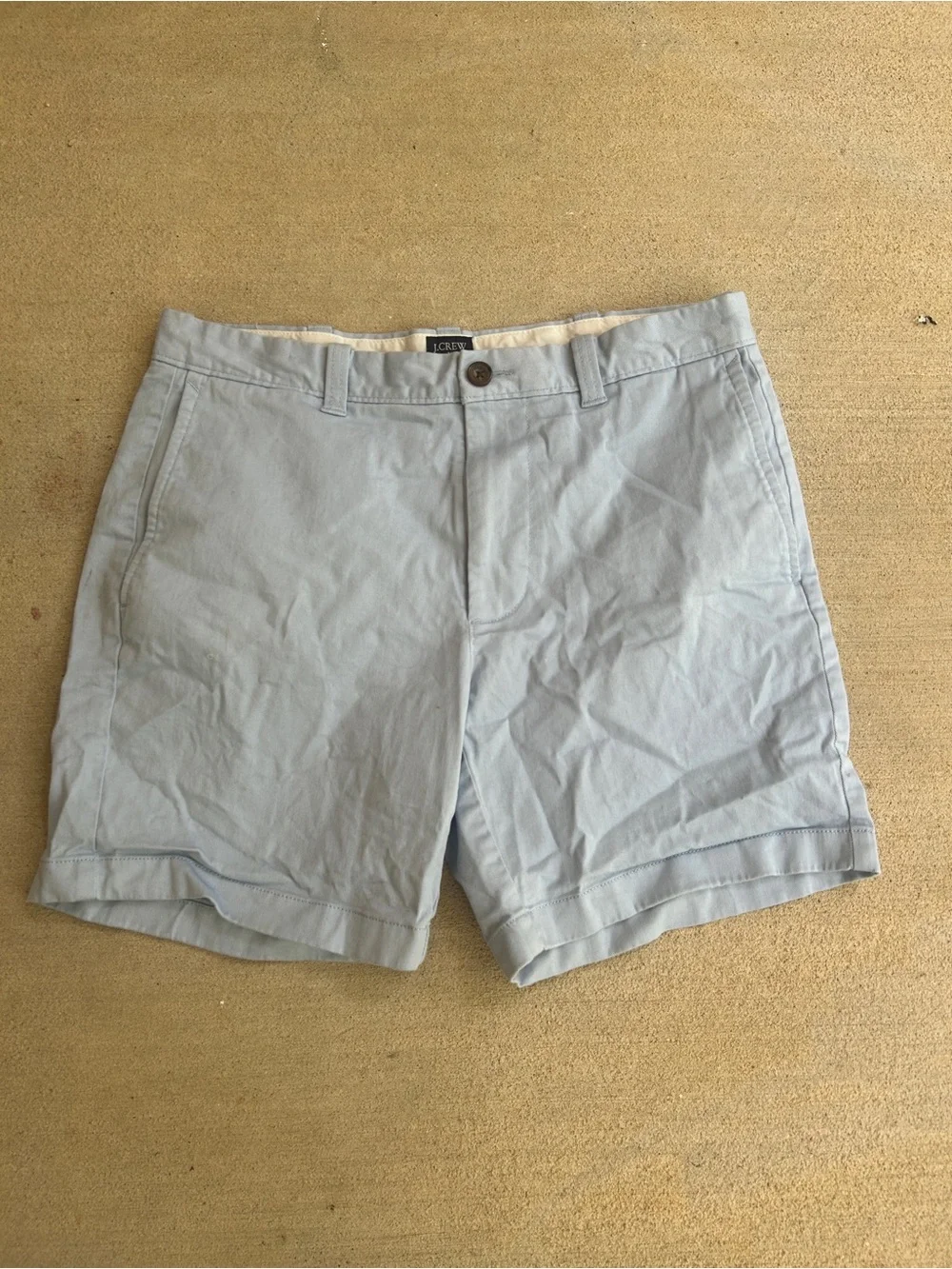 J.Crew Men’s 7” Inseam Chino Shorts Light Blue Flat Front Size 31